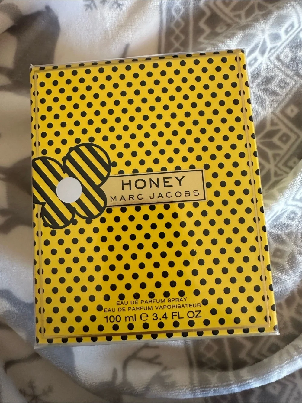 Marc Jacobs Honey Yellow and Black Polka Dot Gift Box